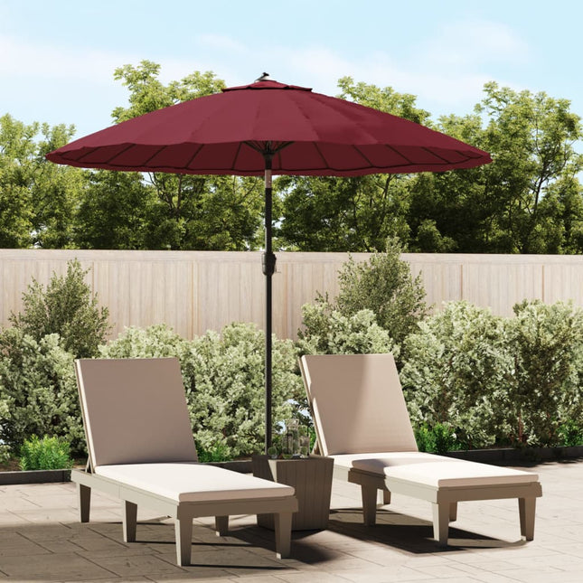 parasol med aluminiumstang 250 cm bordeauxrød