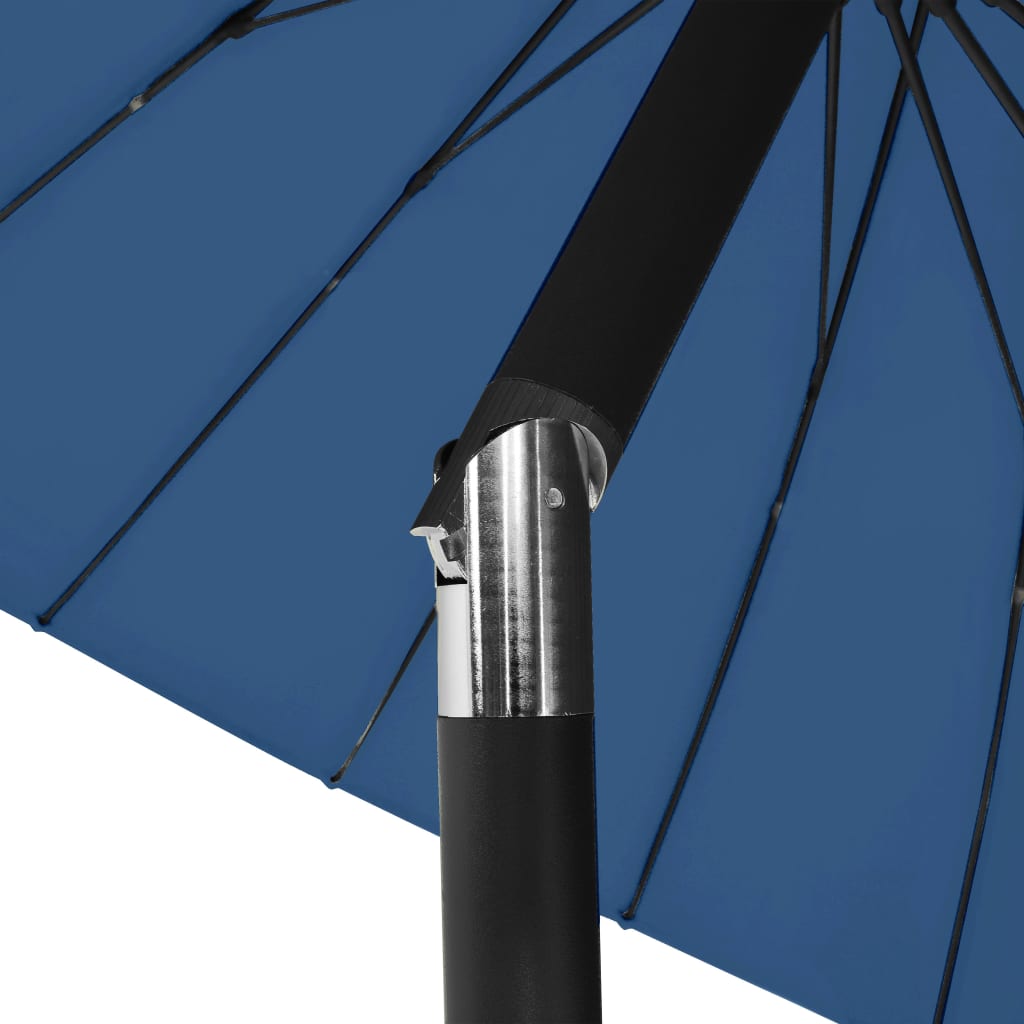 parasol med aluminiumsstang 270 cm azurblå