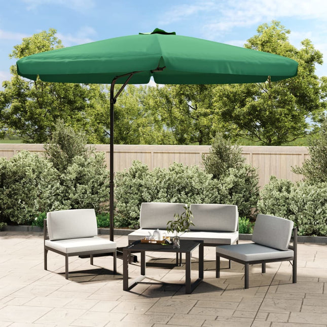 parasol med stålstang 300 cm grøn