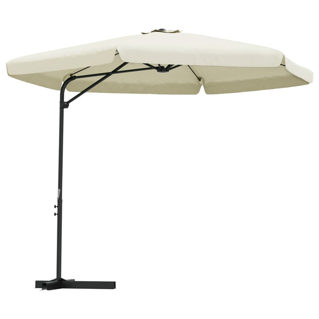 parasol med stålstang 300 cm sandhvid