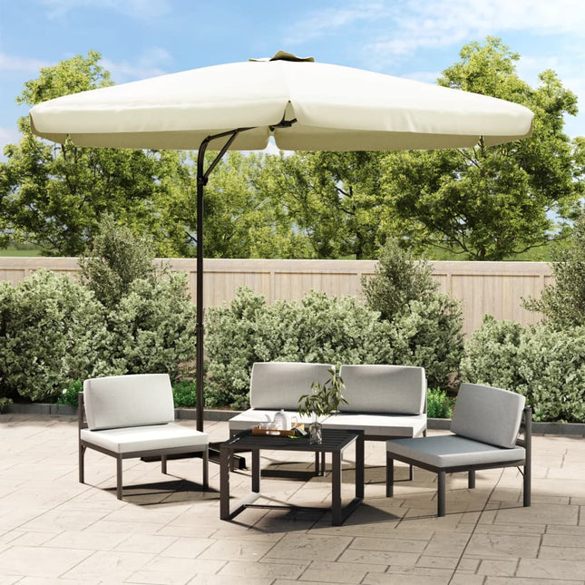 parasol med stålstang 300 cm sandhvid