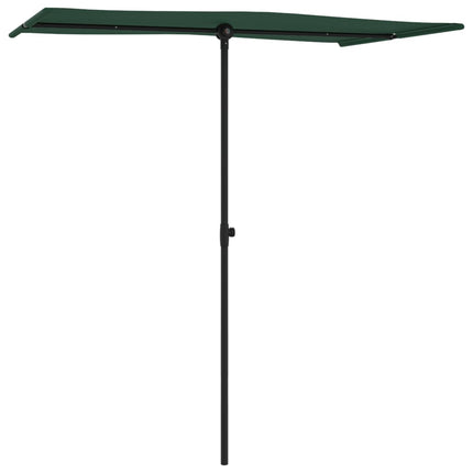 haveparasol med aluminiumstang 180x110 cm grøn