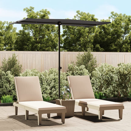 haveparasol med aluminiumstang 180x110 cm antracitgrå