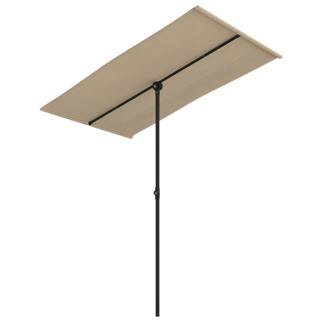 haveparasol med aluminiumstang 180x110 cm gråbrun