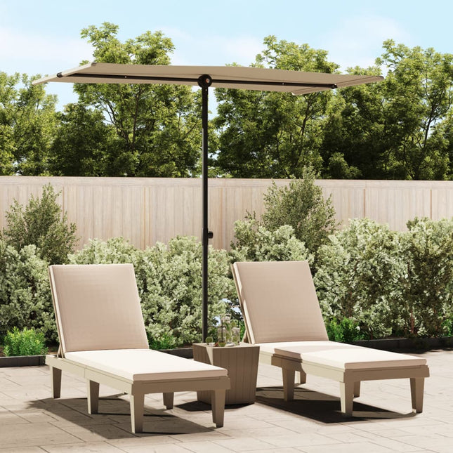 haveparasol med aluminiumstang 180x110 cm gråbrun