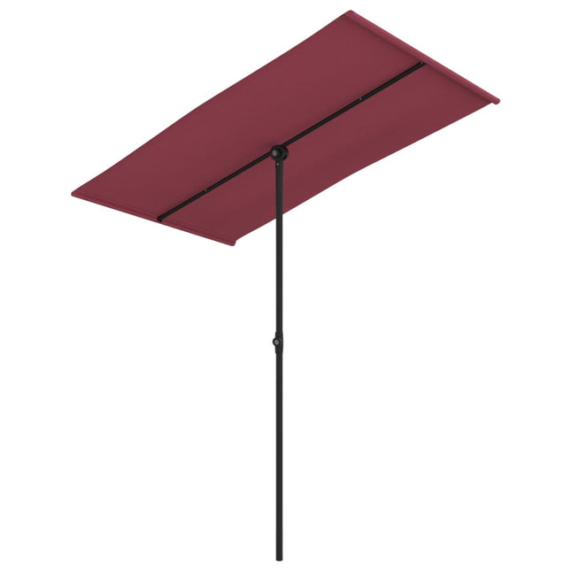 haveparasol med aluminiumstang 180x110 cm bordeauxrød