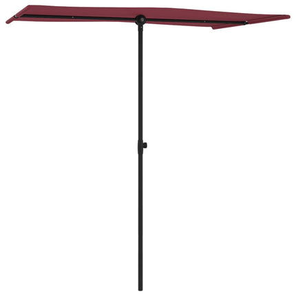 haveparasol med aluminiumstang 180x110 cm bordeauxrød
