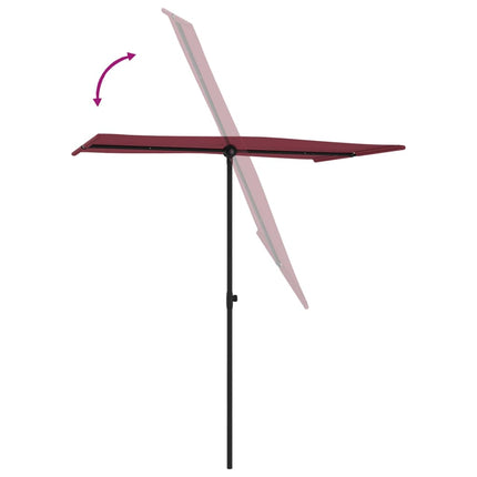 haveparasol med aluminiumstang 180x110 cm bordeauxrød