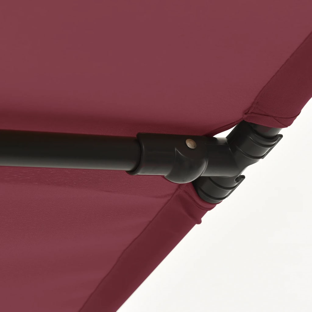 haveparasol med aluminiumstang 180x110 cm bordeauxrød