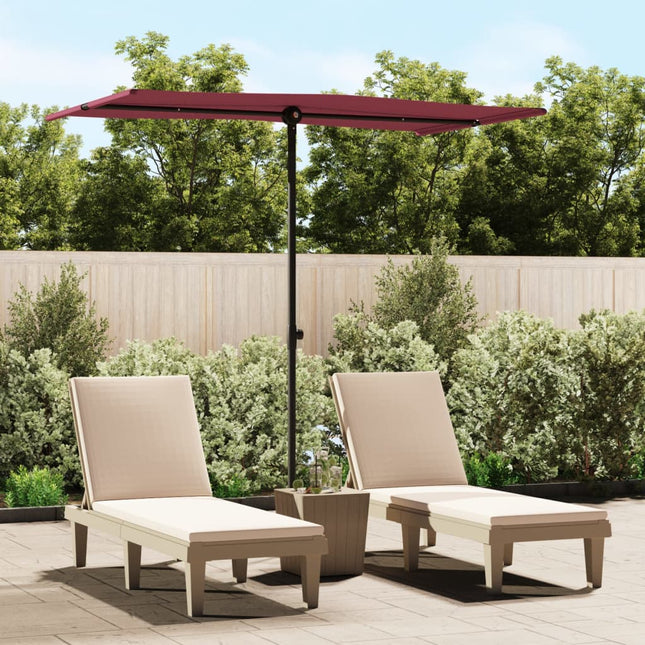 haveparasol med aluminiumstang 180x110 cm bordeauxrød