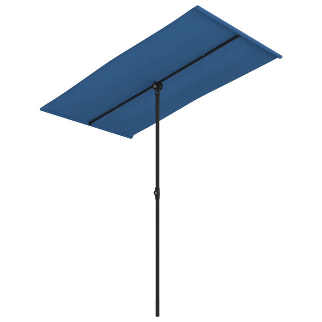 haveparasol med aluminiumstang 180x110 cm azurblå
