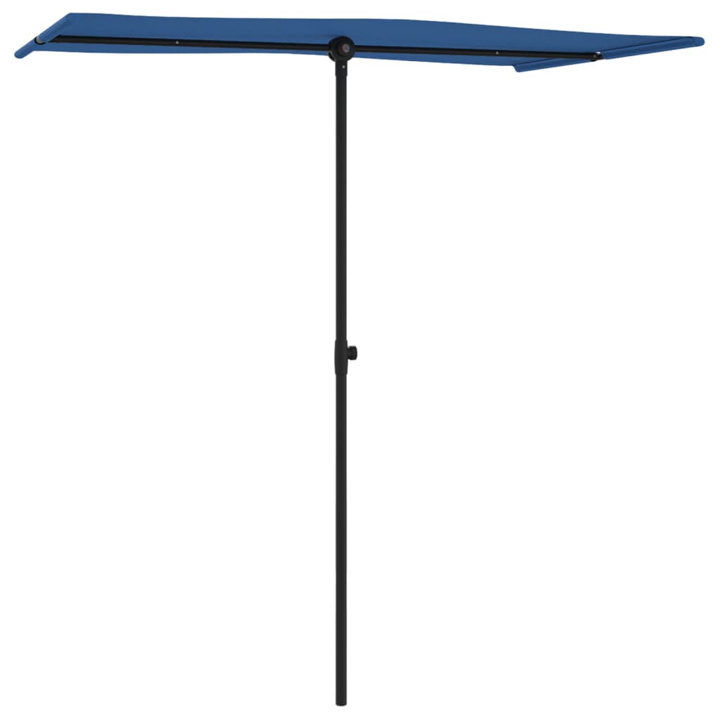 haveparasol med aluminiumstang 180x110 cm azurblå