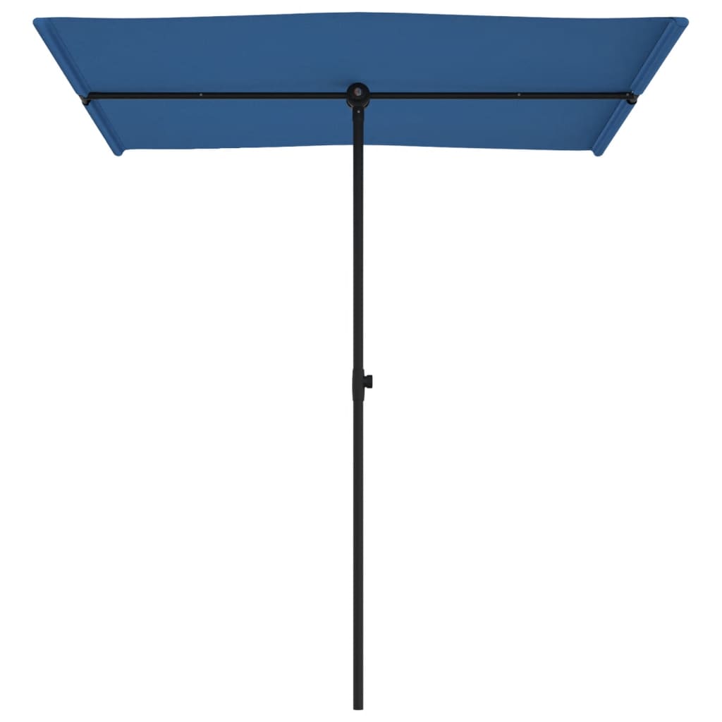 haveparasol med aluminiumstang 180x110 cm azurblå