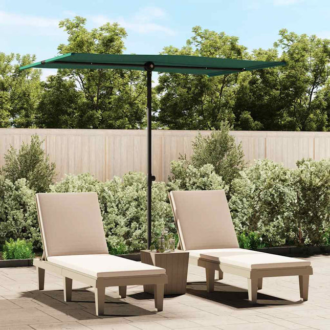 haveparasol med aluminiumsstang 2x1,5 m grøn
