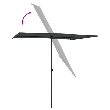 haveparasol med aluminiumstang 2x1,5 m antracitgrå