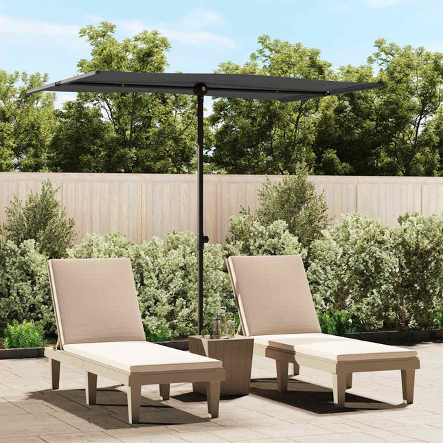 haveparasol med aluminiumstang 2x1,5 m antracitgrå