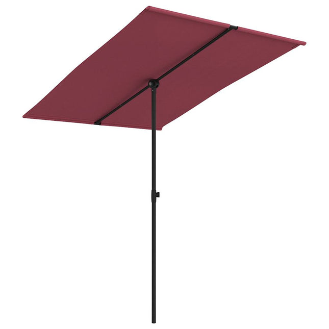 haveparasol med aluminiumsstang 2x1,5 m bordeauxrød