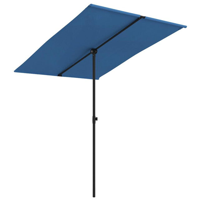haveparasol med aluminiumstang 2x1,5 m azurblå