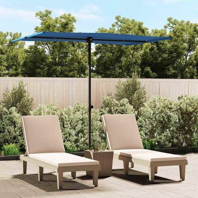 haveparasol med aluminiumstang 2x1,5 m azurblå