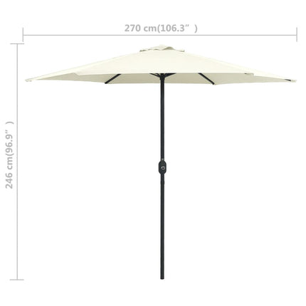 parasol med aluminiumsstang 270x246 cm sandhvid