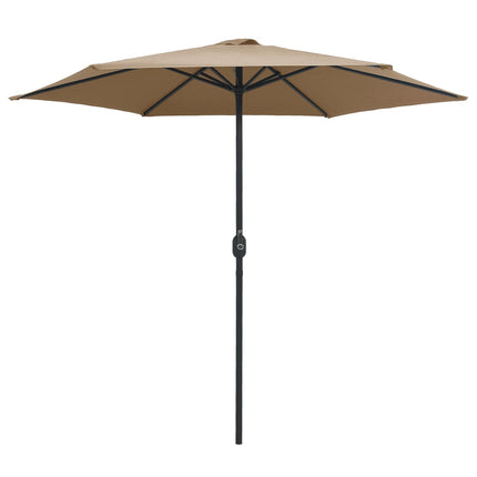haveparasol med aluminiumstang 270x246 cm gråbrun