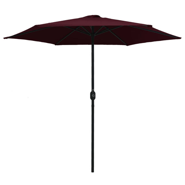 haveparasol med aluminiumstang 270x246 cm bordeauxrød