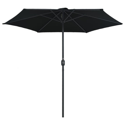 haveparasol med aluminiumstang 270x246 cm sort