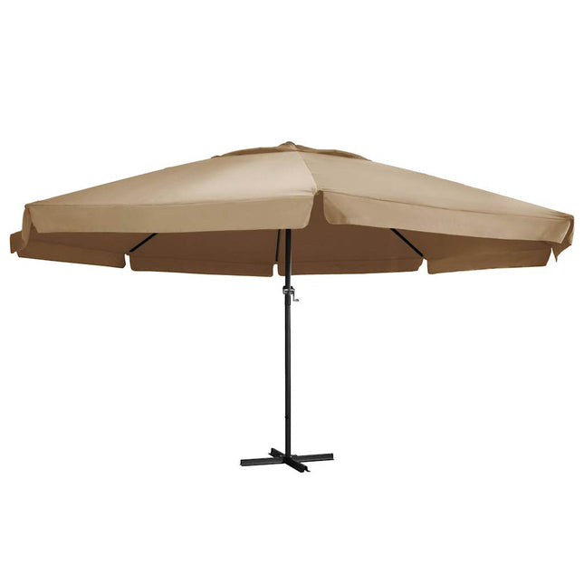 haveparasol med aluminiumstang 600 cm gråbrun