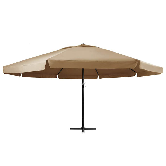 haveparasol med aluminiumstang 600 cm gråbrun