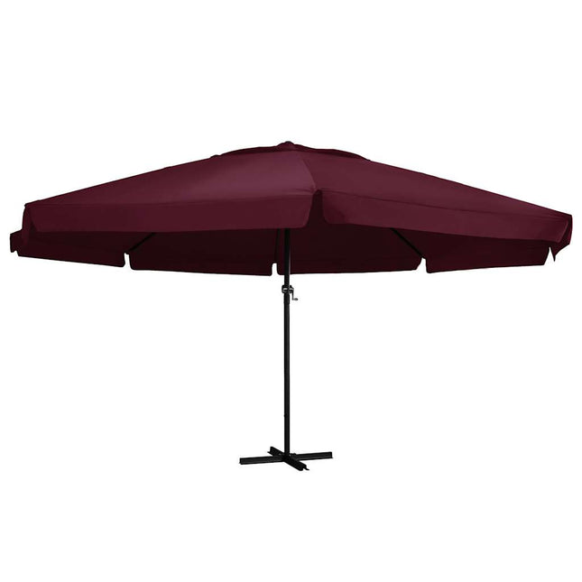 haveparasol med aluminiumstang 600 cm bordeauxrød