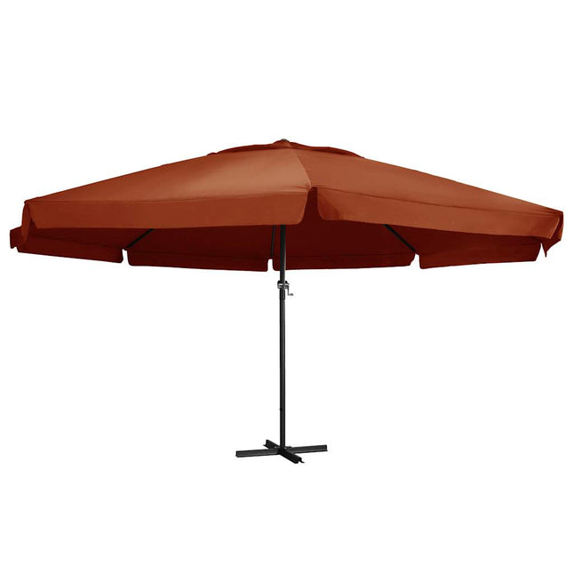 haveparasol 600 cm aluminiumstang terrakotta
