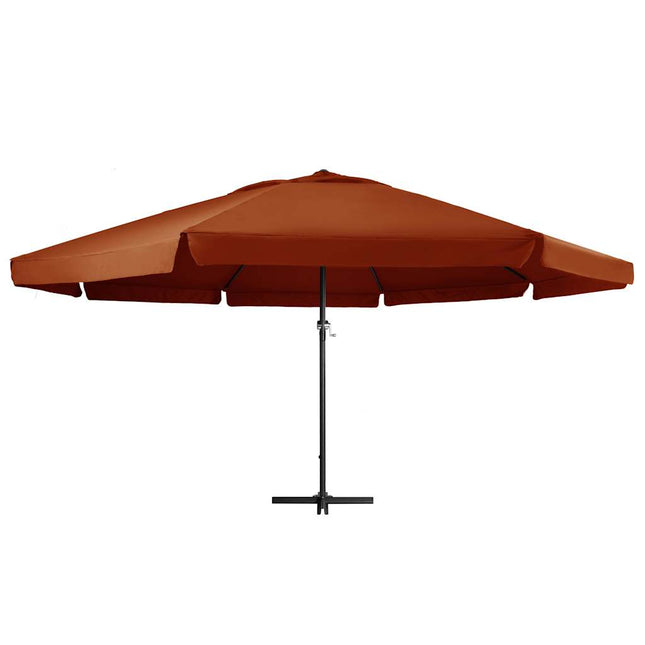 haveparasol 600 cm aluminiumstang terrakotta