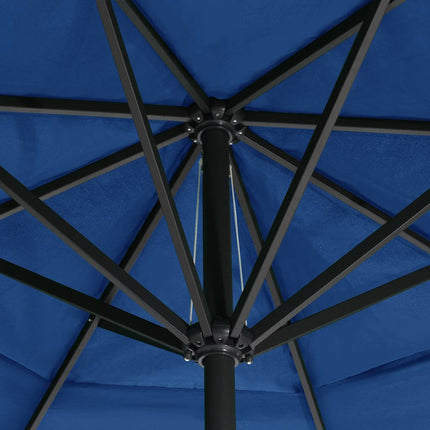 haveparasol 600 cm aluminiumstang azurblå