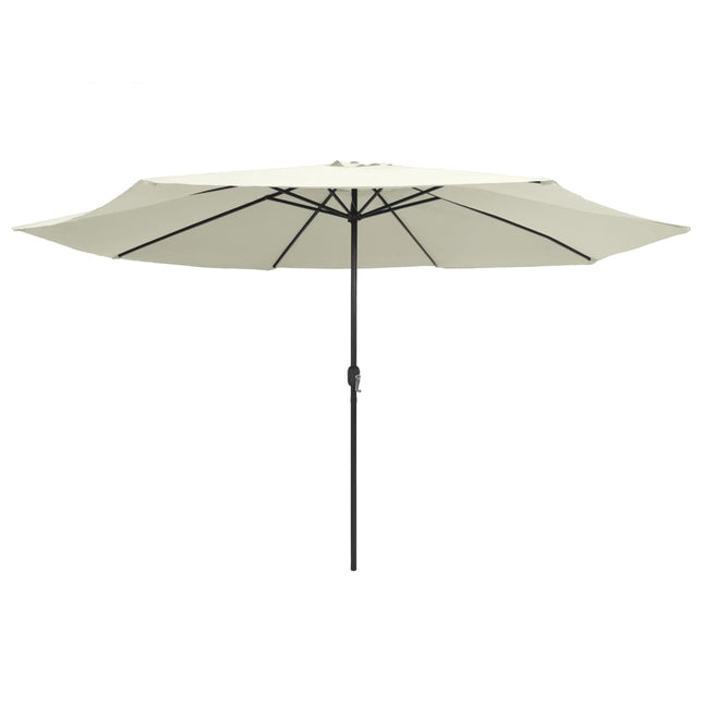 parasol 390 cm metalstang sandfarvet