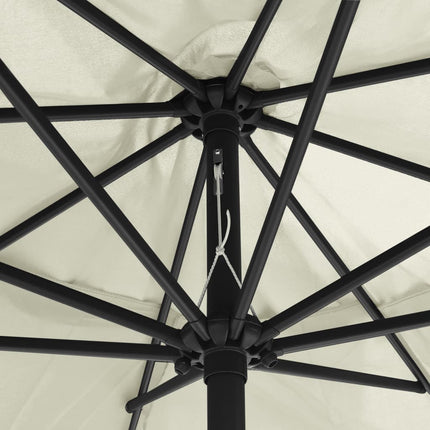parasol 390 cm metalstang sandfarvet
