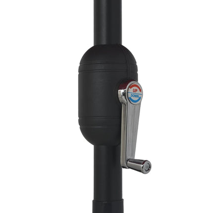 parasol med metalstang 390 cm gråbrun