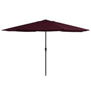 udendørs parasol med metalstang 390 cm bordeauxrød