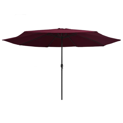 udendørs parasol med metalstang 390 cm bordeauxrød