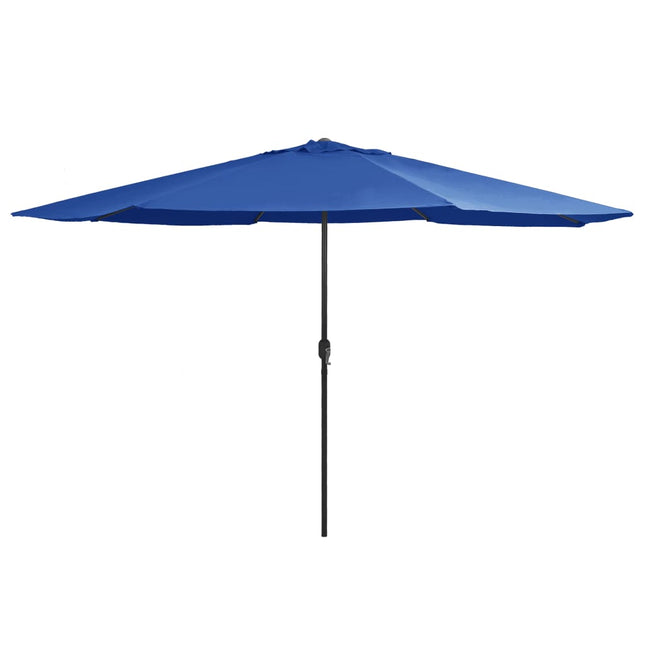 parasol med metalstang 390 cm azurblå