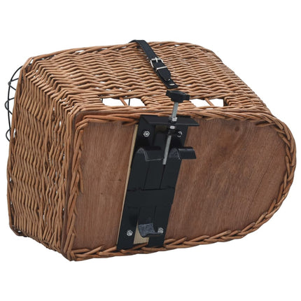 cykelkurv med låg til styr 55x31x36 cm naturlig pil