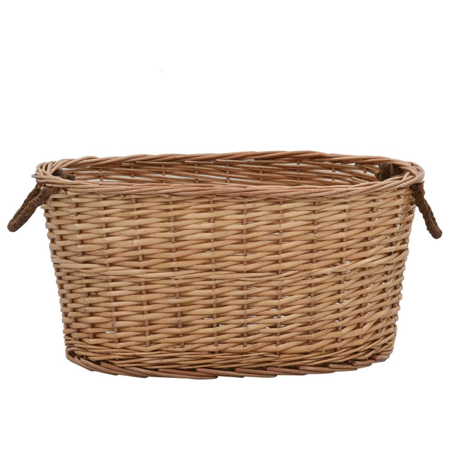 brændekurv med håndtag 58 x 42 x 29 cm naturpil