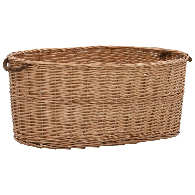 brændekurv med håndtag 78 x 54 x 34 cm naturpil