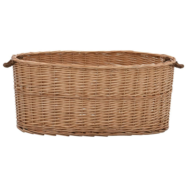 brændekurv med håndtag 78 x 54 x 34 cm naturpil