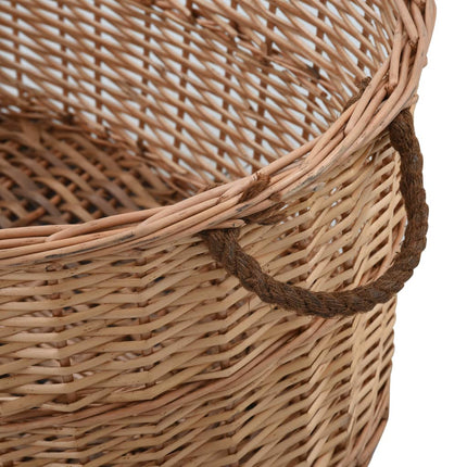 brændekurv med håndtag 88 x 57 x 34 cm naturpil