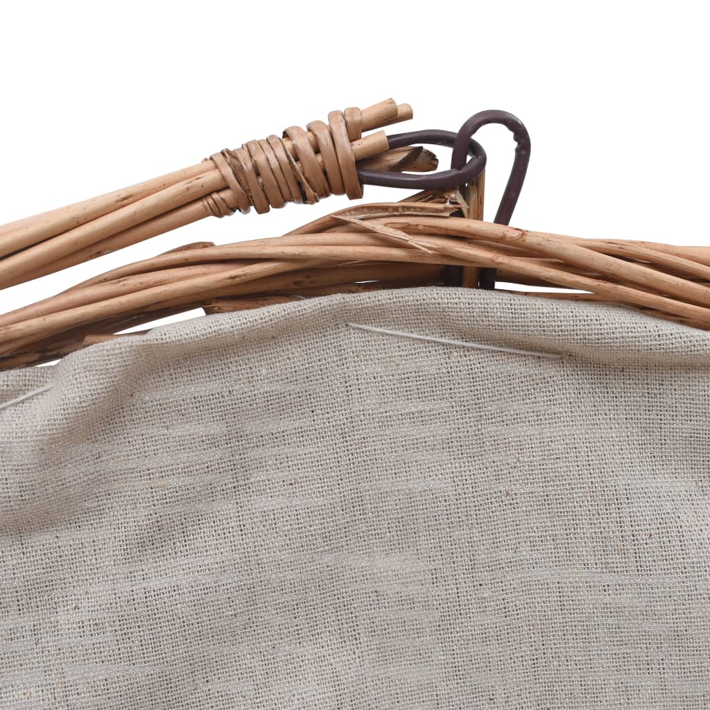 brændekurv med håndtag 60x44x55 cm pil natur