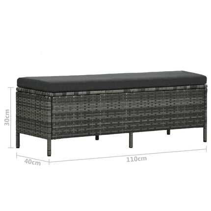 haveloungesæt 3 dele med hynder polyrattan grå
