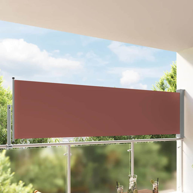 sammenrullelig sidemarkise til terrassen 100 x 300 cm brun