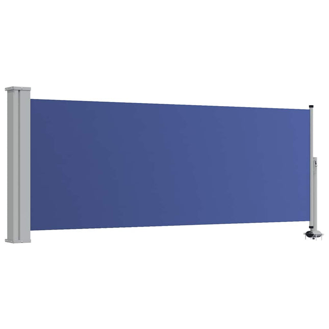 sammenrullelig sidemarkise til terrassen 100 x 300 cm blå