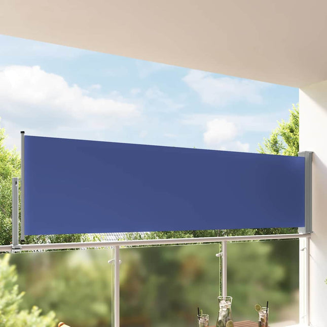 sammenrullelig sidemarkise til terrassen 100 x 300 cm blå