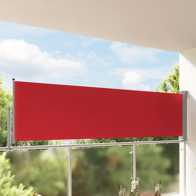 sammenrullelig sidemarkise til terrassen 100 x 300 cm rød